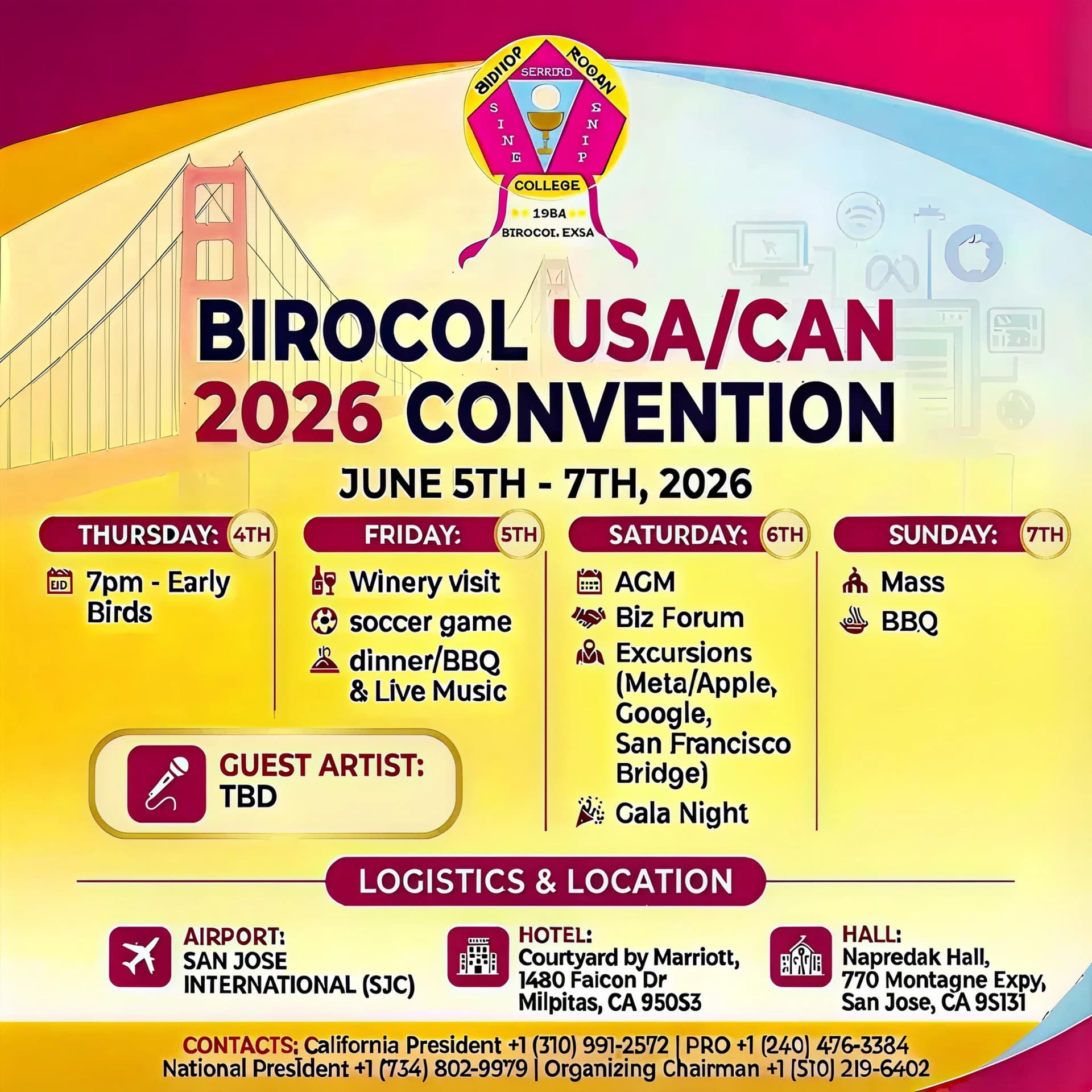 Birocol USA/CAN 2026 Convention - Schedule and logistics overview