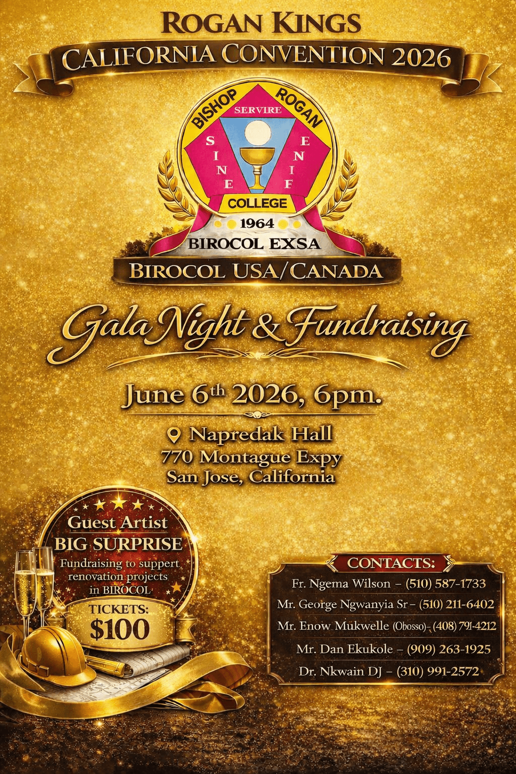 Gala Night & Fundraising - June 6th, 2026 at Napredak Hall, San Jose